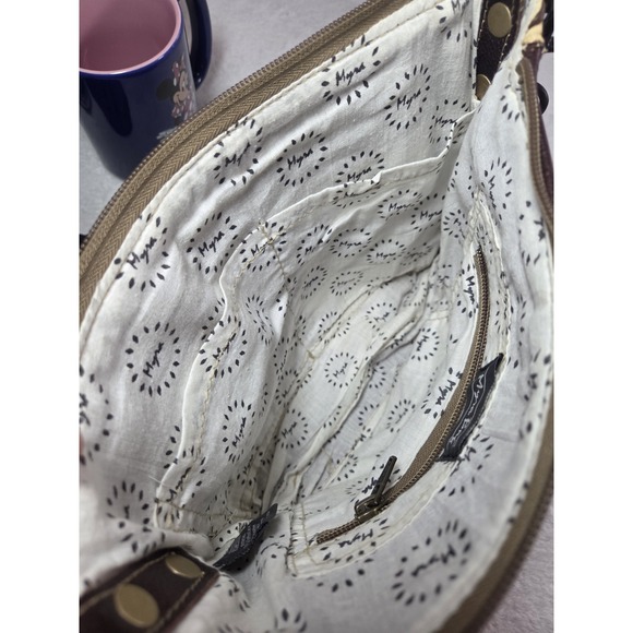 Myra Bag Cowhide Leather Crossbody Western Tooled Floral Boho Purse - Picture 9 of 16